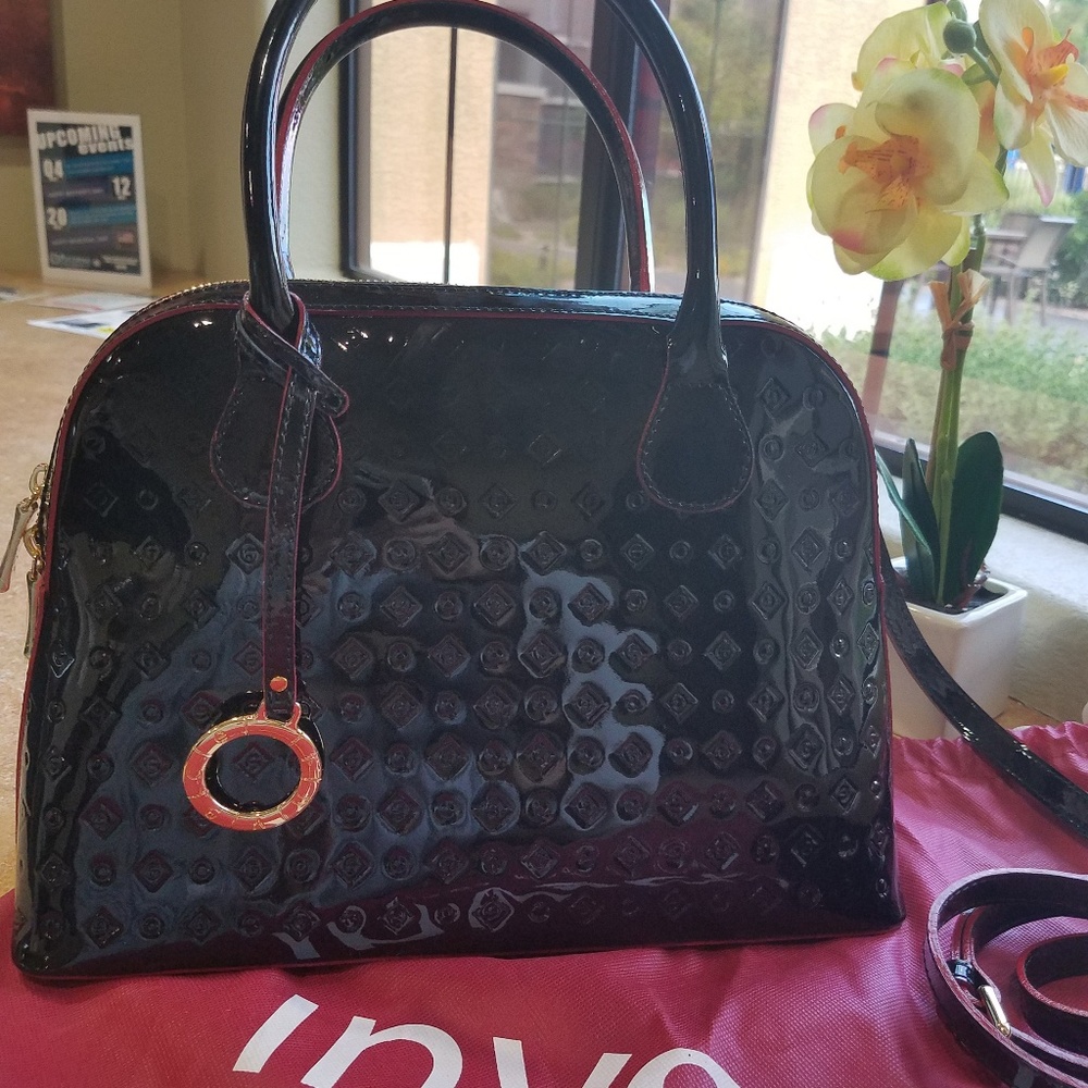 Arcadia/NWT INVENCE Black Patent Leather Satchel